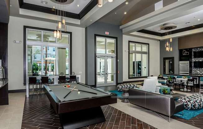 Club Room with Billiards at Epic at Gateway Apartments in Pinellas Park FL