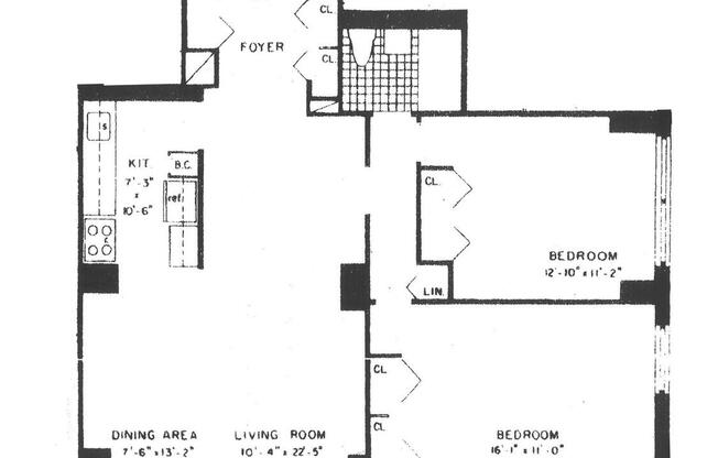 2 beds, 1 bath, $6,800, Unit 7D