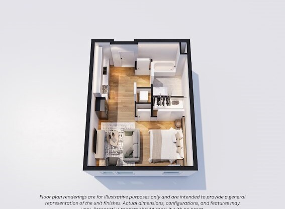 Studio, 1 bath, 486 sqft, $3,400, Unit 505