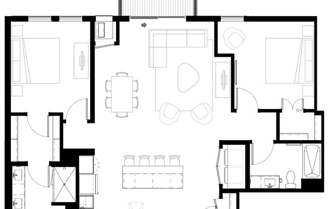 2 beds, 2 baths, 1,286 sqft, $3,945, Unit 202