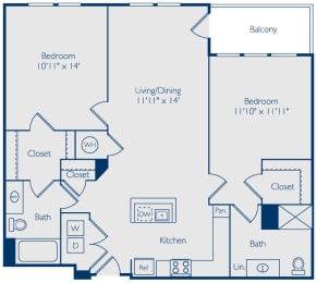 2 beds, 2 baths, 1,068 sqft, $3,862