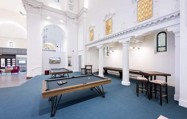 Pool and shuffle board tables