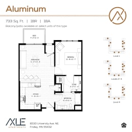 1 bed, 1 bath, 733 sqft, $1,469