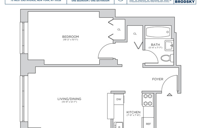1 bed, 1 bath, $4,800, Unit P12D