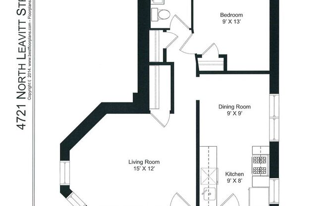 1 bed, 1 bath, 635 sqft, $1,950, Unit 4721-3