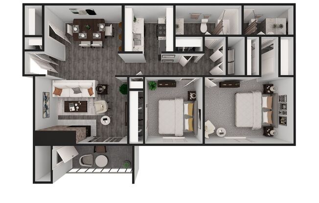 2 beds, 2 baths, 955 sqft, $1,225, Unit 5734B