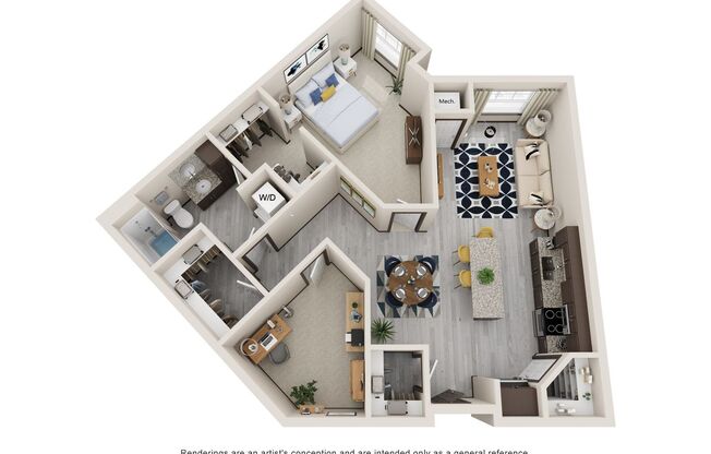 1 bed, 1 bath, 1,016 sqft, $1,880, Unit APT. A109