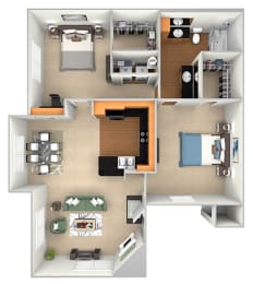 2 beds, 1 bath, 993 sqft, $1,466