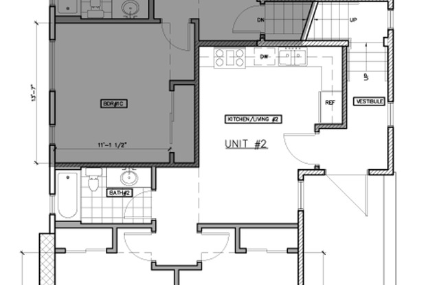 2 beds, 1 bath, 593 sqft, $3,150, Unit 2711.2