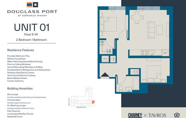 1 bed, 1 bath, $5,425, Unit 601