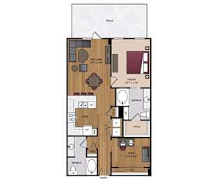 2 beds, 2 baths, 1,075 sqft, $2,755