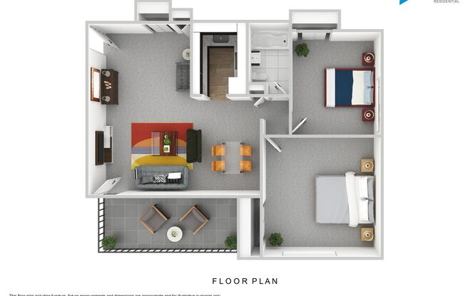 2 beds, 1 bath, 750 sqft, $2,299, Unit 9-205