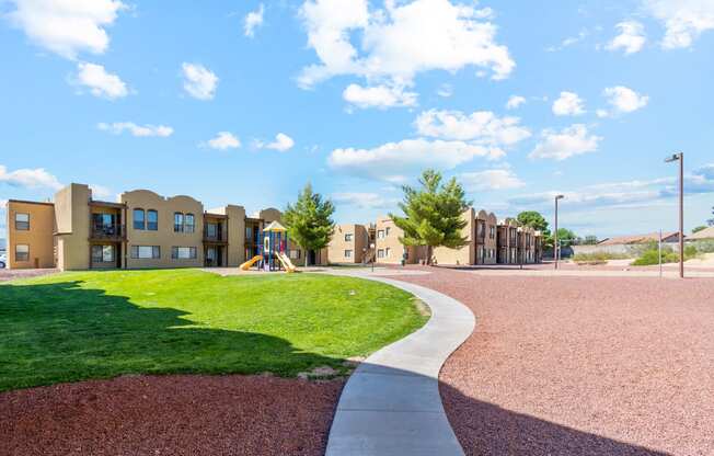 Walking Path and Playground at Copper Ridge Apartments in Kingman Arizona