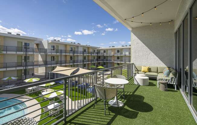 Balcony Seating at Cabana Bridges Apartments in Tucson Arizona