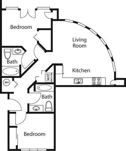 2 beds, 2 baths, 896 sqft, $2,846, Unit 206
