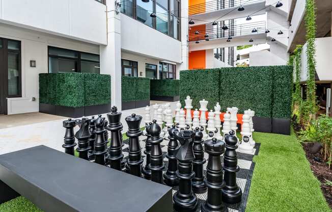 Mission Lofts outdoor lawn game