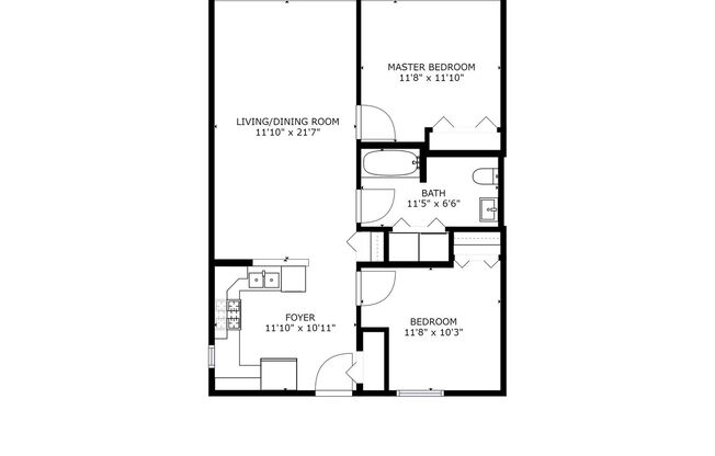 2 beds, 1 bath, 840 sqft, $1,350, Unit 1220-03