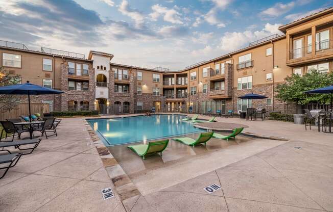 our apartments offer a swimming pool and outdoor patio