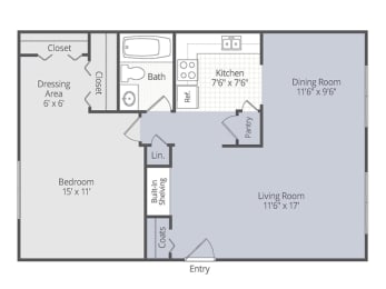 1 bed, 1 bath, 768 sqft, $1,135