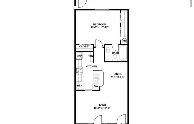 1 bed, 1 bath, 618 sqft, $879