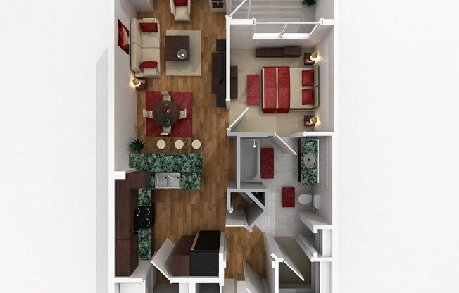 1 bed, 1 bath, 724 sqft, $1,477