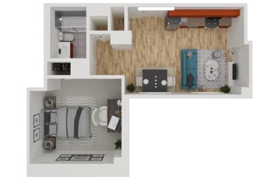 1 bed, 1 bath, 524 sqft, $1,745