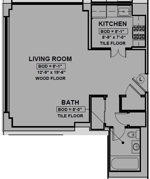Studio, 1 bath, 518 sqft, $3,800, Unit 21LW