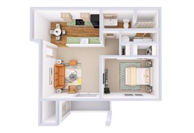 1 bed, 1 bath, 681 sqft, $1,354