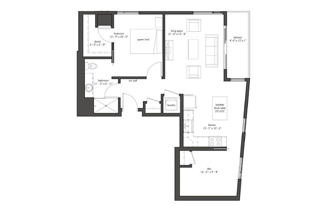 2 beds, 1 bath, 876 sqft, $1,837, Unit 513
