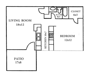 1 bed, 1 bath, 558 sqft, $725