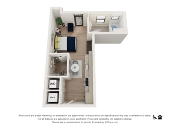Studio, 1 bath, 461 sqft, $1,911