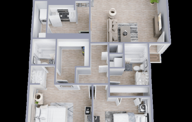 2 beds, 2 baths, 1,006 sqft, $1,965