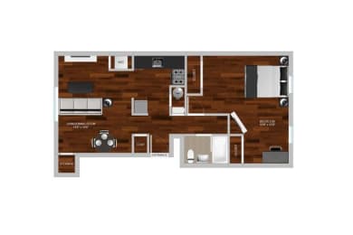 1 bed, 1 bath, 575 sqft, $963