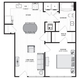 1 bed, 1 bath, 699 sqft, $1,343