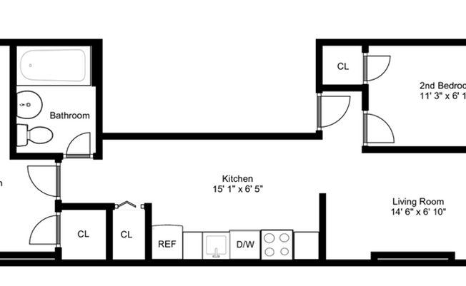 2 beds, 1 bath, 820 sqft, $2,850, Unit 3