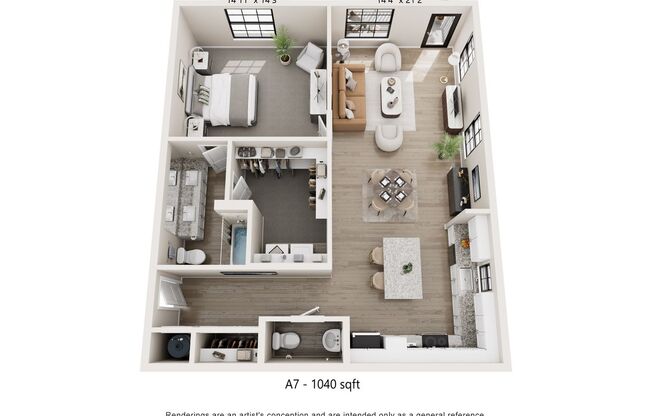 1 bed, 1.5 baths, 1,040 sqft, $2,235, Unit 5555127