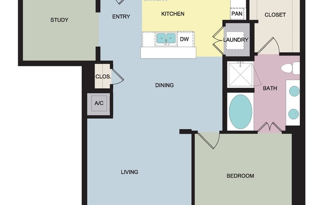 1 bed, 1 bath, 1,042 sqft, $4,209