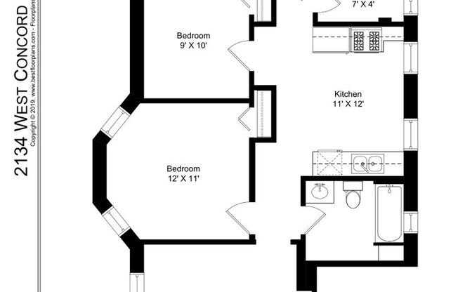 2 beds, 1 bath, 903 sqft, $2,595, Unit 2134-1R