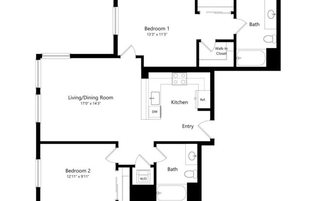 2 beds, 2 baths, 1,035 sqft, $7,590