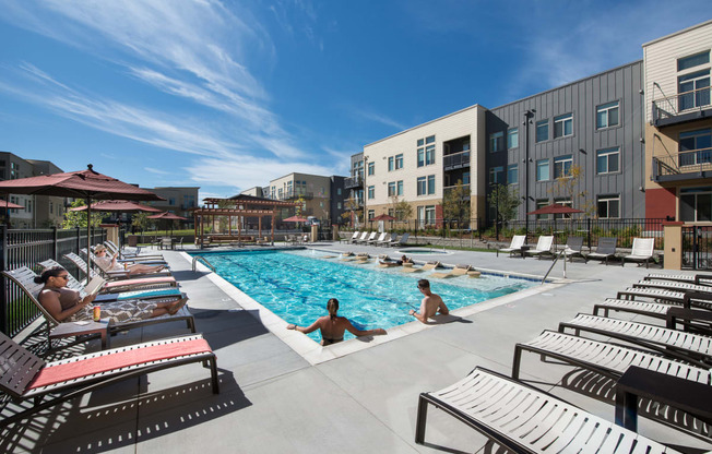 Swimming Pool at 8000 Uptown Apartments in Broomfield, CO