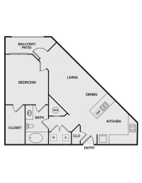 1 bed, 1 bath, 768 sqft, $1,180