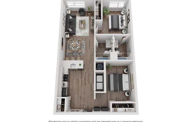 2 beds, 2 baths, 825 sqft, $1,925