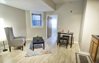 Living Room With Dining Area at Tremont Terraces Apartments, Integrity Realty LLC, Cleveland, OH