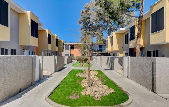 apartment buildings entrance at Summerlin Meadows, Las Vegas