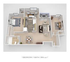 1 bed, 1 bath, 994 sqft, $1,695
