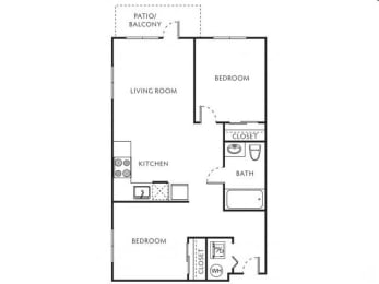 2 beds, 1 bath, 753 sqft, $1,875