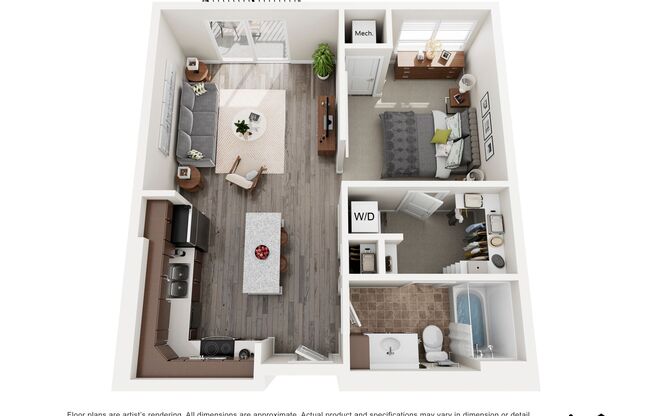 1 bed, 1 bath, 717 sqft, $1,675, Unit 406