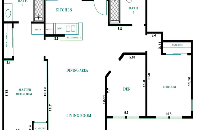 2 beds, 2 baths, 1,128 sqft, $3,260