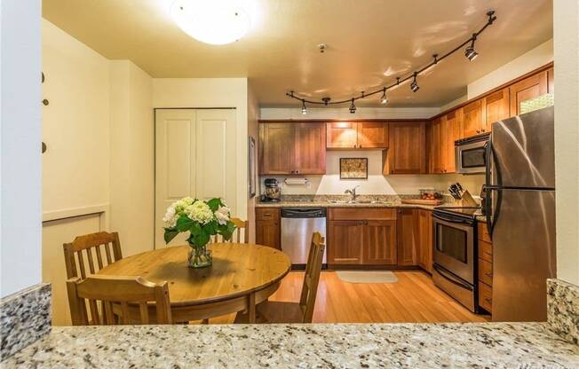 dining area with view to kitchen