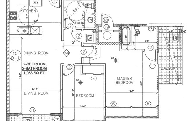 2 beds, 2 baths, 1,053 sqft, $2,625, Unit 405